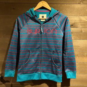 BURTON Snowboards Pink Flamingos Logo Full Zip Hoodie Sweatshirt Top